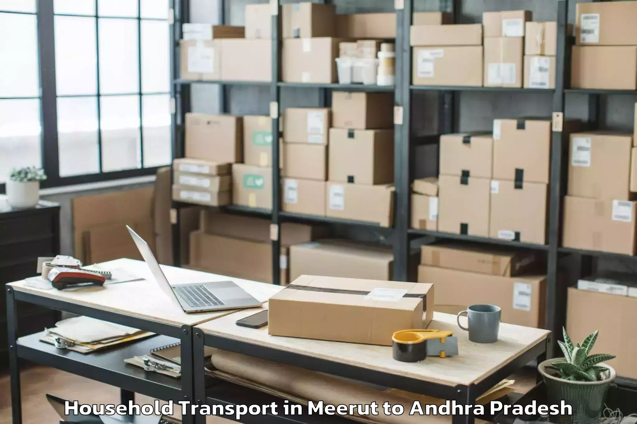 Affordable Meerut to Kamepalle Household Transport